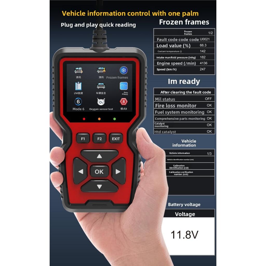 V519 OBD Car Testing Instrument Obd2 Elm327 Car Diagnostic Instrument Code Reader