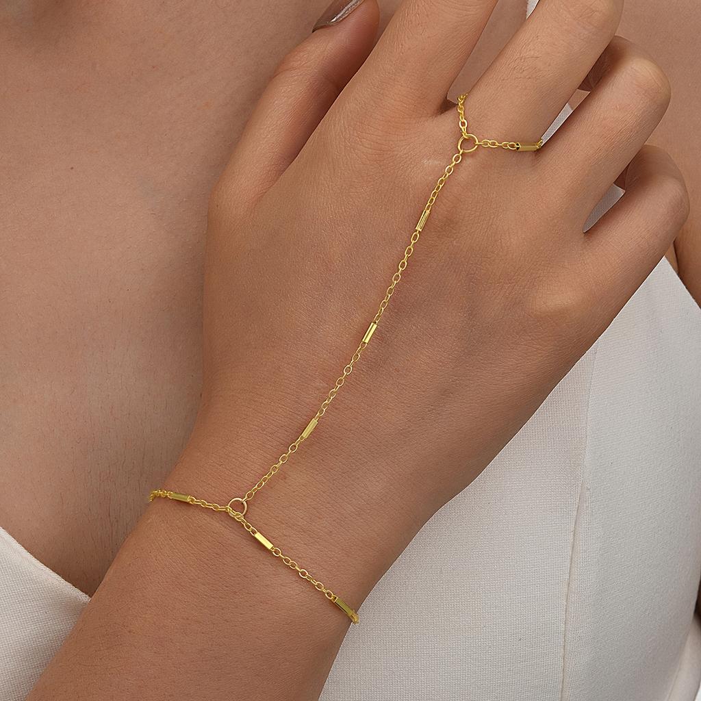 17KM 4 Piece Flower Bracelet Ring Set Fashion Jewelry Women Trendy Shiny Daily Party Accessory Gift For Her