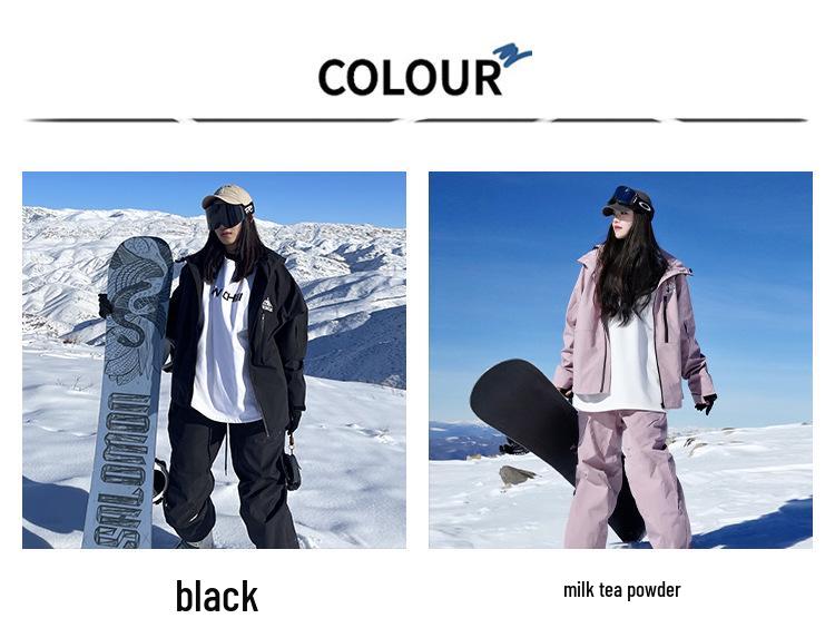 Windproof Warm Ski Suit Set: Women's Loose & Men's Plus Size Two-Piece