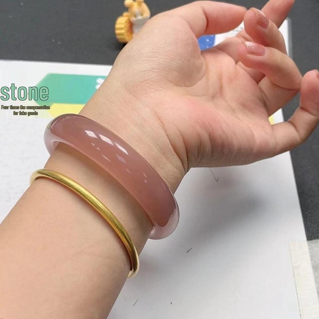 Mongolian Purple Chalcedony-Style Flat Strip Bracelet