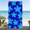 1PC Blue Floral Print Beach Towel Fresh Summer Design Soft Absorbent Ideal for Vacation & Perfect Gift
