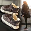 European thick-soled wool snow boots women's winter thickened warm bread cotton shoes small fat short boots
