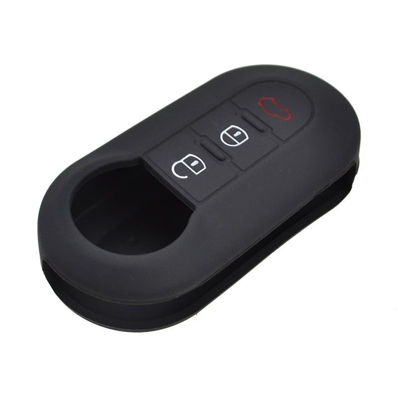 3 Button Silicone Key Cover Fit For Fiat 500 Panda Punto Bravo Lancia Ypsilon Stilo Ducato Delta Remote Hull Case Fob Protector