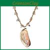 Animal Shape Shell Necklace With Water Wave Chain For Spring Fashion Accessories