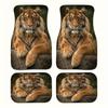 Juego de 4 Alfombrillas de Suelo para Coche con Estampado de Tigre: Resistentes, Antideslizantes, Absorbentes de Agua - Se Adaptan a Todos para la Parte Delantera y Trasera - El Interior de Su Vehículo con Estilo