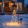 Christmas Decoration for Flower Beds Bell Cascade Solar Light, Garden Stake Light with Warm Glow LED Waterfall Outdoor Lights Effect, Powered Festive