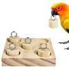 Wooden Parrot Puzzle Toy with Five Removable Pegs and Base Board for Bird Enrichment and Interactive Play