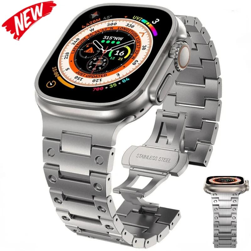 Stainless Steel Strap For Apple Watch Band Ultra 3/2 49mm Series 11 10 9 8 7 45mm 41mm 42mm 46mm Metal Bracelet iWatch 6 5 4 SE