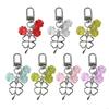 Lucky Four Leaf Clover Keyring Metal Pendant Glass Crystal Beaded Keychain Women's Handbag Lucky Pendant Fashion Gift Jewelry