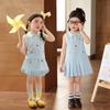 LUSON Baby Girl Polo Collar Sleeveless Dress & Outfit