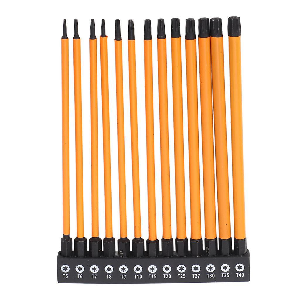 150mm 1/4in Hex Shank Screwdriver Bit Set S2 Alloy Steel T5 T6 T7 T8 T9 T10 T15 T20 T25 T27 T30 T35 
