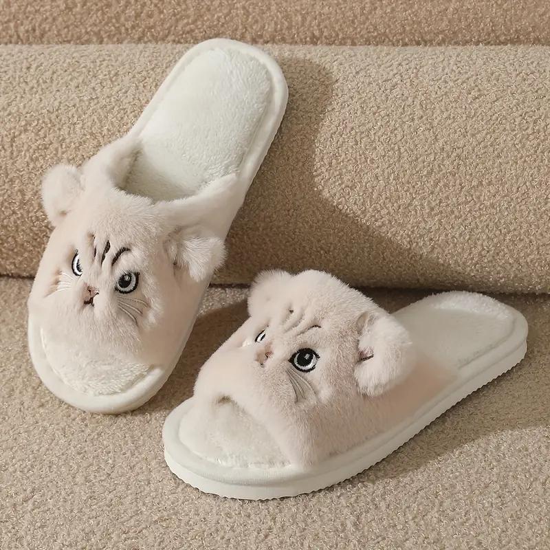 Cat Cartoon Home Slippers Warm Slippers Soft-soled Open Toe Slippers