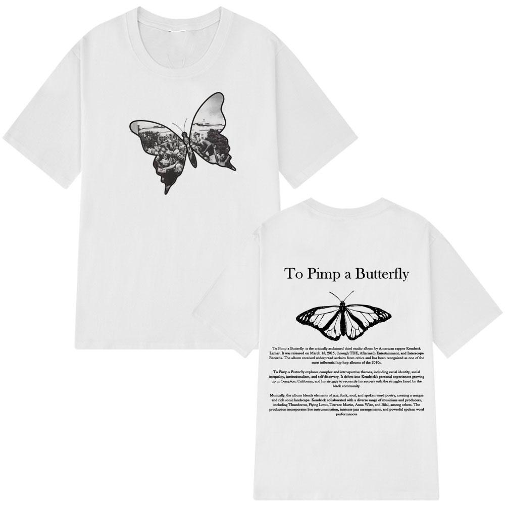 2025 Summer Kendrick Lamar To Pimp A Butterfly Harajuku T Shirt Man Woman Fashion 100% Pure Cotton Printed T-shirts Streetwear