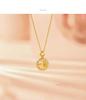 S925 Sterling Silver Fu Character Pendant Necklace - Lightweight Luxury with Rhinestone Inlay for Women