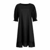 Women's Summer Casual Midi Sleeve Dress Round Neck Color Pullover Dresses