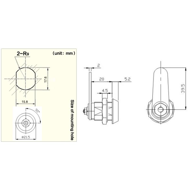 1 sada Cylinder Barrel Skříň / zásuvka Safe Lock Security Protect