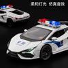 1:32 Revuelto Police Car Alloy Sports Car Model Diecast Toy Ornament Sound Light Pull Back Miniature Models Toddler Kids Gifts