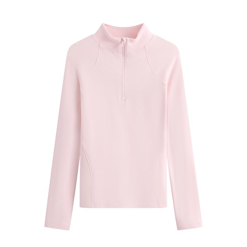 

Женский антибактериальный топ с длинным рукавом и воротником-стойкой - Эластичный, Дышащий, Теплый бархат Oxygen на молнии до половины, Базовый слой L