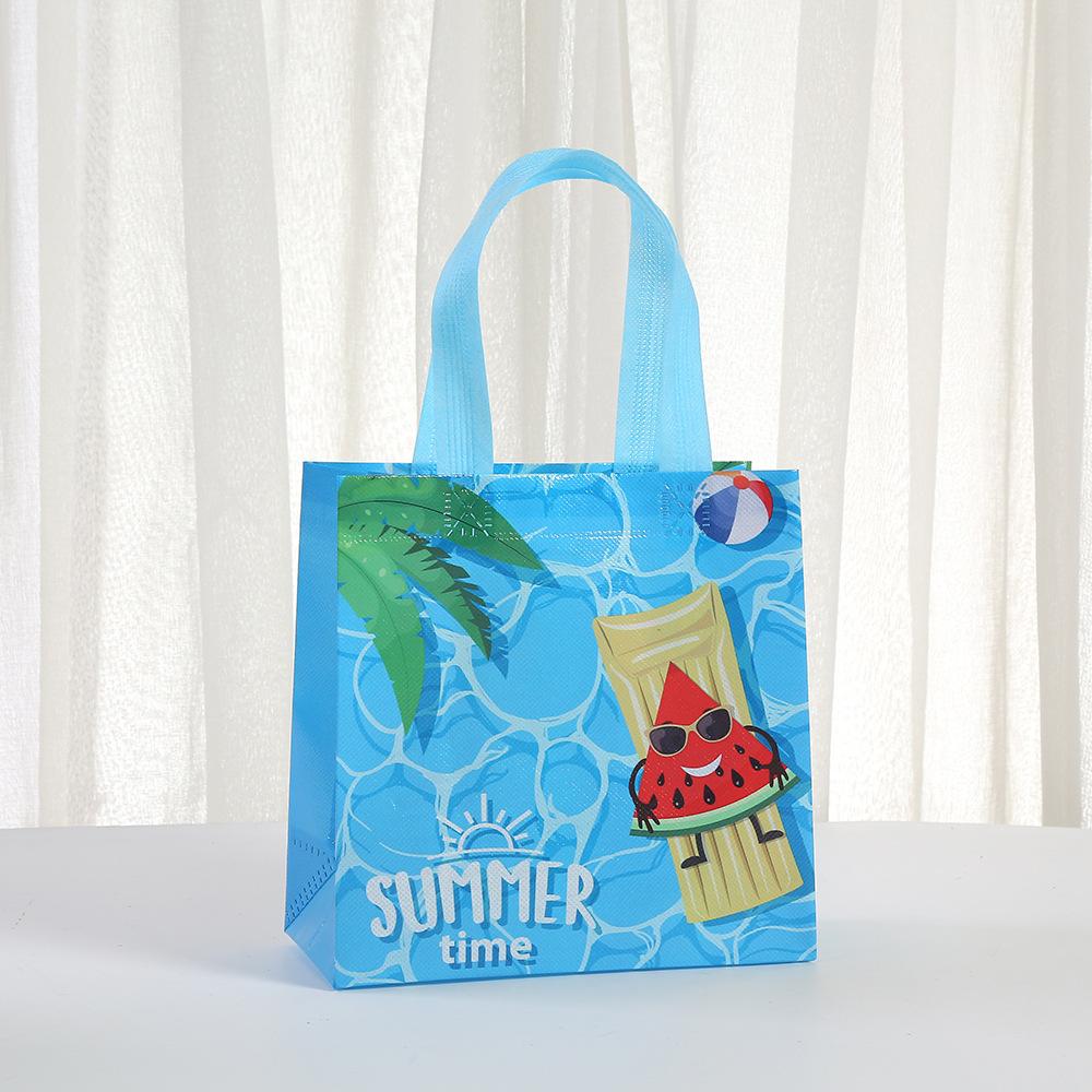 12/30pcs summer themed reusable tote bags for kids party favors beach picnic gift bags nonwoven carry bags for gift