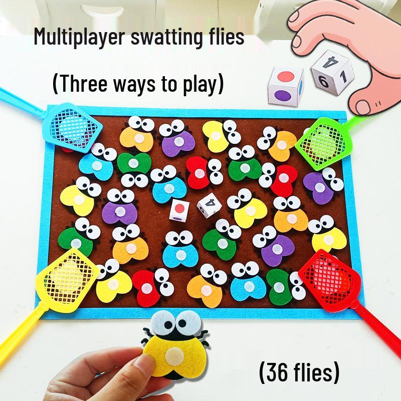 Kindergarten Math Fly Swatter Game for Middle & Large Classes: Color & Quantity Cognitive Play Aids