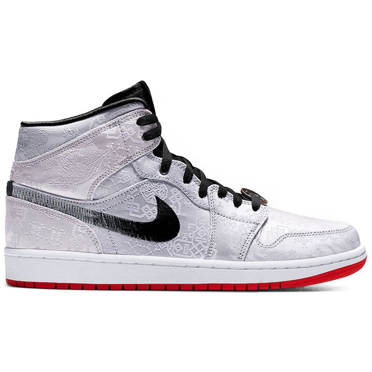 CLOT x Air Jordan 1 Mid Fearless Sneakers Unisex Argento Bianco Nero CU2804-100
