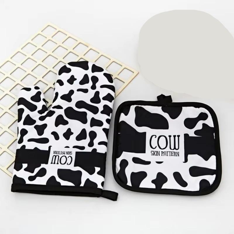 Oven Baking Gloves Microwave Oven Gloves with Mat High-temperature Resistant Gloves Kitchen Baking Tools Bakeware BBQ