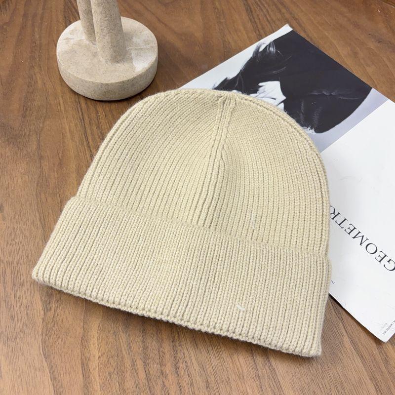 Knitted Hat, Can Add Logo Autumn and Winter Cashmere Warm and Cold Hat Men's and Women's Pullover Wool Hat Embroidery Cold Hat