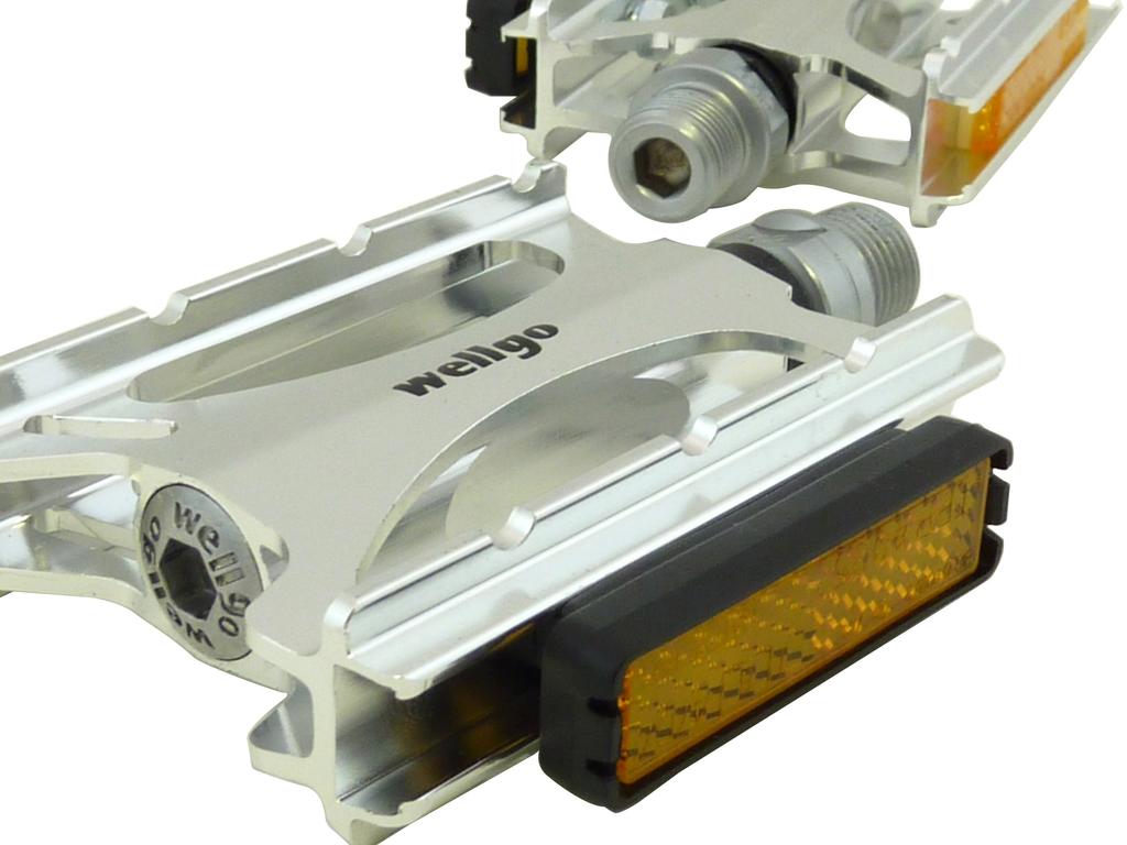 Ruler Aluminum Pedals for Road Bikes, Silver, LU-C16