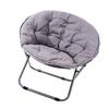 Saucer Chair Metal Frame Gray Comfortable Ergonomics Foldable Cozy Chair for Living Room Gift
