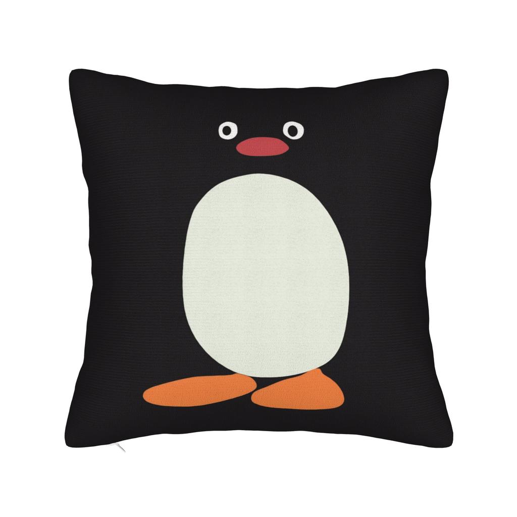 Noot Noot Poszewki na kwadratową poduszkę Pingu Pinga Pokrowiec na poduszkę z pingwinem Dekoracyjna poszewka na poduszkę do domu 18"x18"