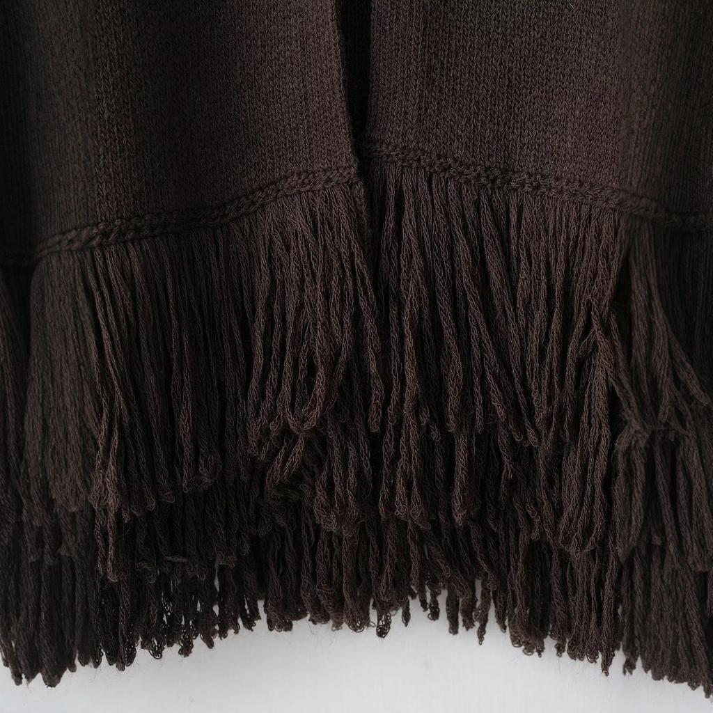 Women'S Fashion Casual Design Tassel Button Knitted Jacket