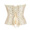 Women's Sexy Vintage Color Underwire Push-up Bustier Shapewear with Zipper and Boning