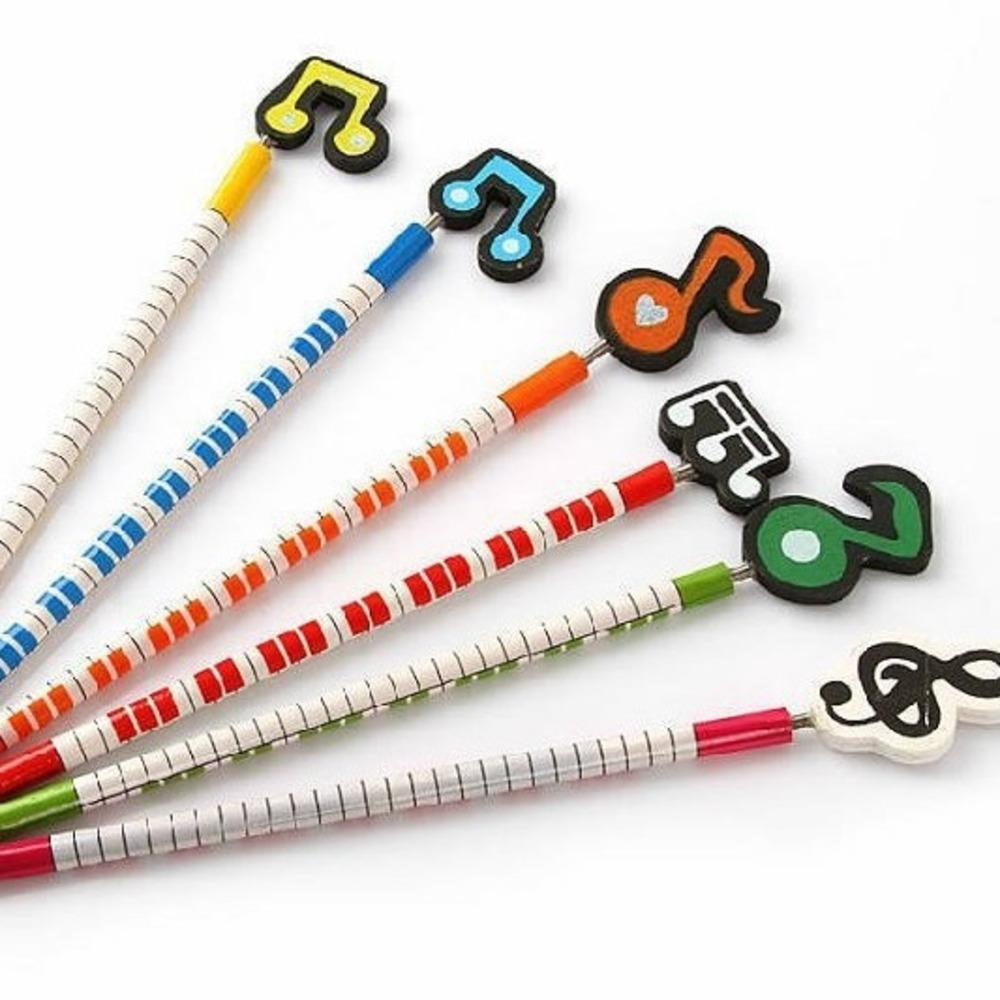 6 Pieces Musical Music Stationery School Office Supply Student Gift Prize Creative Kawaii Simple Cute Music 2B Pencil