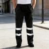 Work Pants Elastic Waist Tear-Resistant Double-Layer Reflective Strips Fabric High-Visibility Safety Pants Heavy-duty Workwear