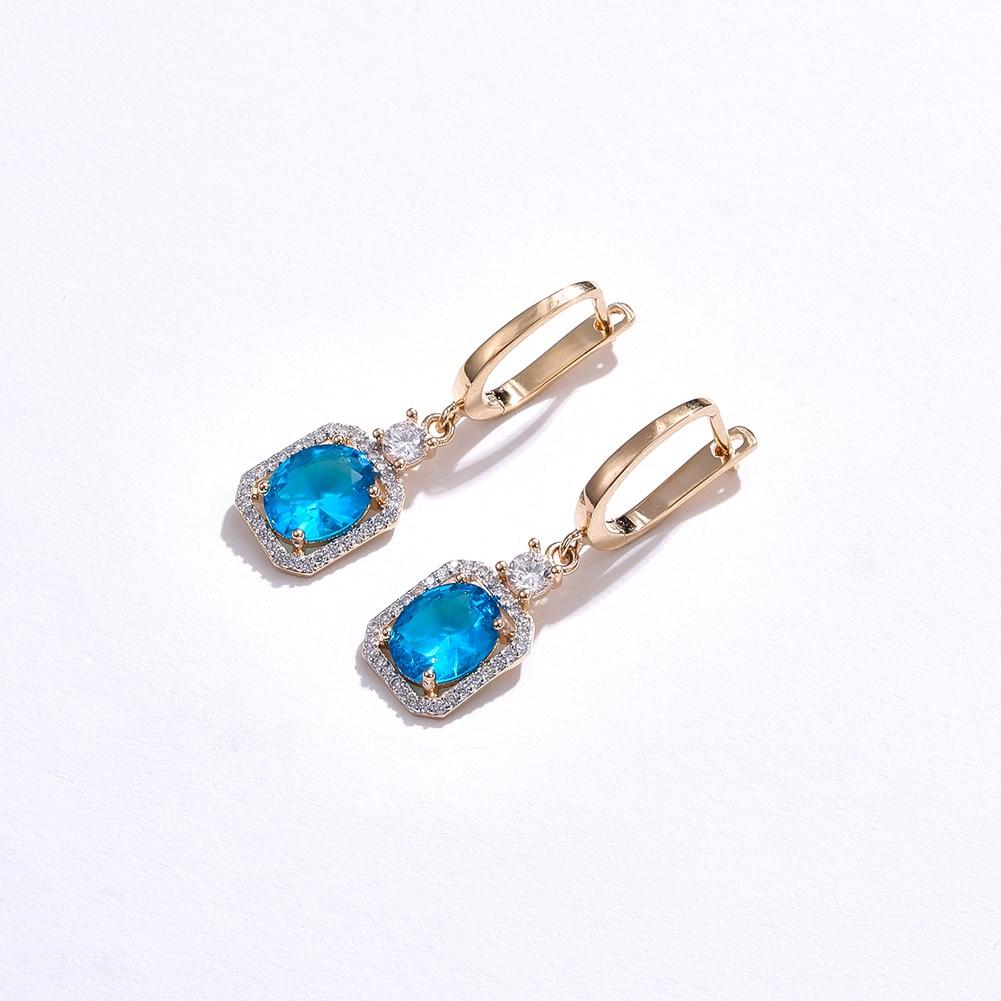 Square Dark Blue Long Earrings Women Wedding Jewelry Hollow Multicolor Dangle Earring