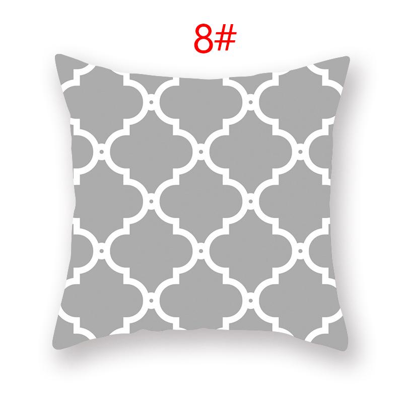 18 Inch Throw Pillow Home Decor Geometric Elements Lumbar Pillow Case Gray Cushion Cover Sofa