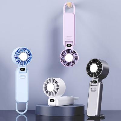 Foldable Mini Turbos Fan For Travel Digital Display Usb Charging Small Electric Fan For Home