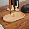 Chinese Zodiac Brush Pen Holder with Beechwood Base Calligraphy Rest Ink Hanger 12 Hooks Writing Brush Holder School Stationery