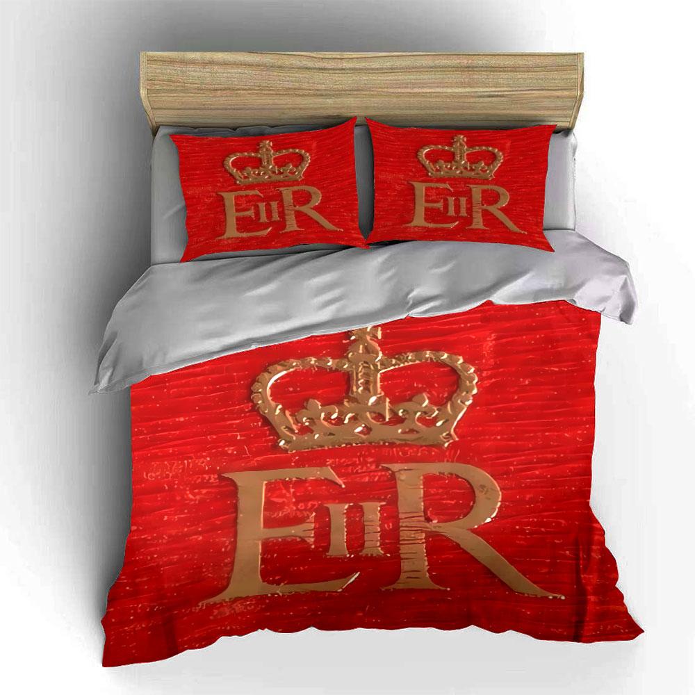 Royal Monogram Red Design Bedding Duvet Cover Set Duvet Cover Pillowcases (1*Duvet Cover 2*Pillowcases, Without Duvet Insert)