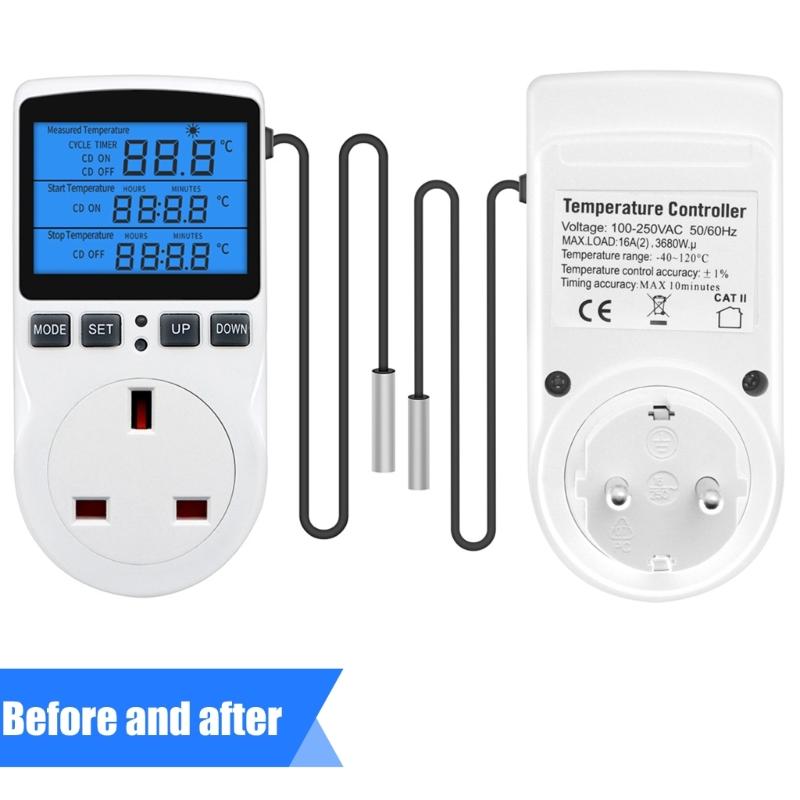 User Friendly Intelligent Temperature Control Outlet Plug With Backlit Display Suitable For Precise Heating And Cooling