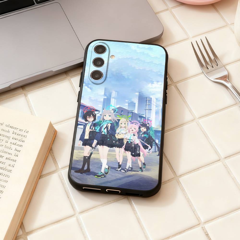 B-Blue Archive Anime The Animation  Phone Case For Samsung Galaxy A73,A72,A71,A70,A53,A52,A51,Others Soft Black Shell
