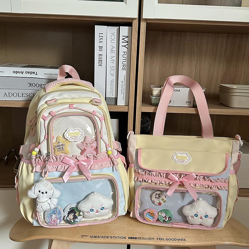 Cute Large Capacity Backpack For School Girls With Nylon Material