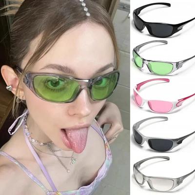 New Punk Y2K Sunglasses Women Goggle Luxury Wrap Square Sun Glasses 2000'S Shades Eyewear UV400 Female Designer Eyeglasses