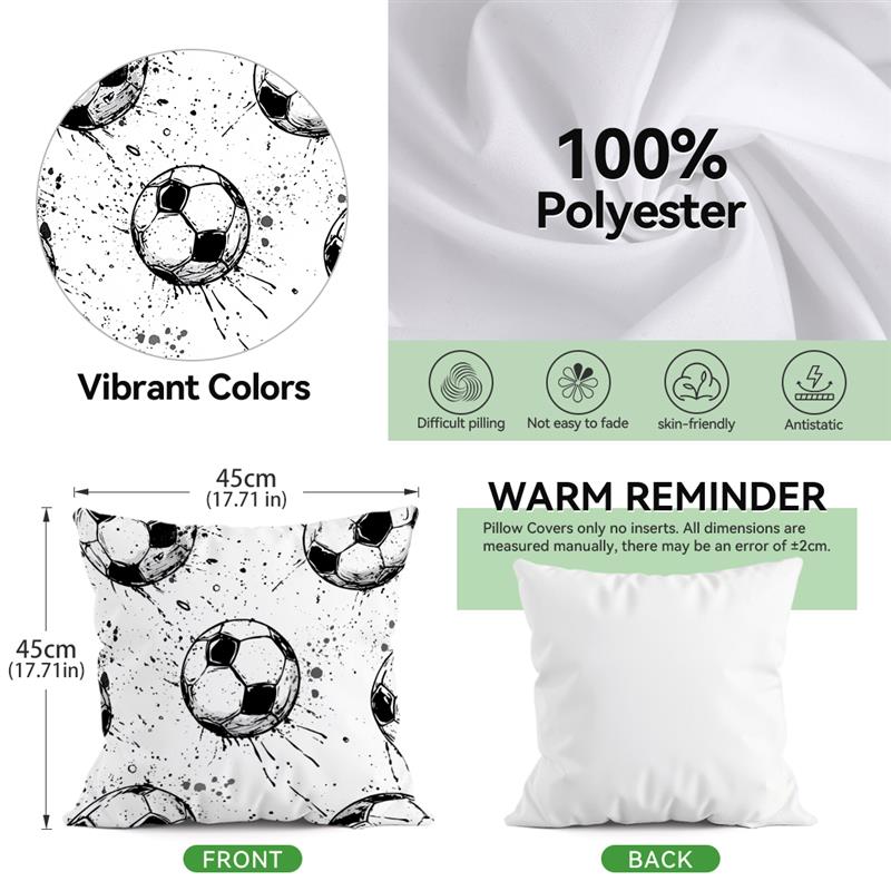 Football Soccer Cushions Pillowcase Printed Polyester 45X45Cm Throw Pillow Cover Decorative Sofa Cushion Pillowslip Home Decor