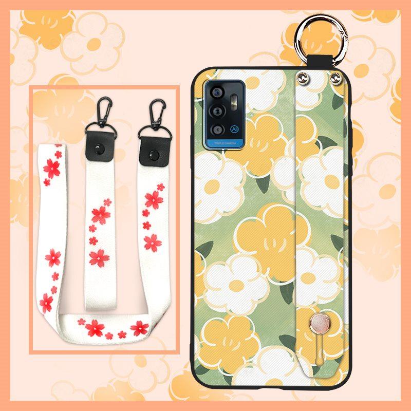 Waterproof Silicone Phone Case For ZTE Blade A71/Optus X Swift 5G Durable Fashion Design Lanyard Oil Painting Ring