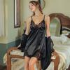 Sexy Pajamas Women'S Summer Nightgown Set Spring And Summer Lace Suspender Nightdress Set Pure Desire Style