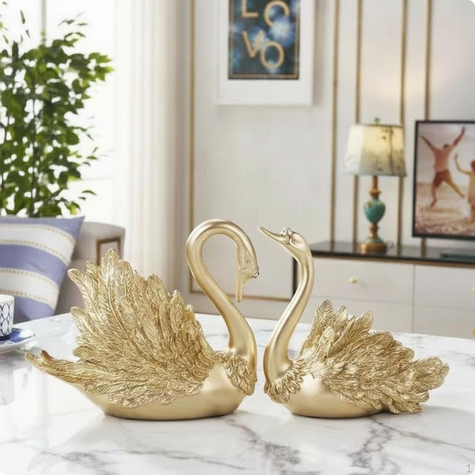 Gulbja figūriņa Galda figūriņas Eleganta plaukta