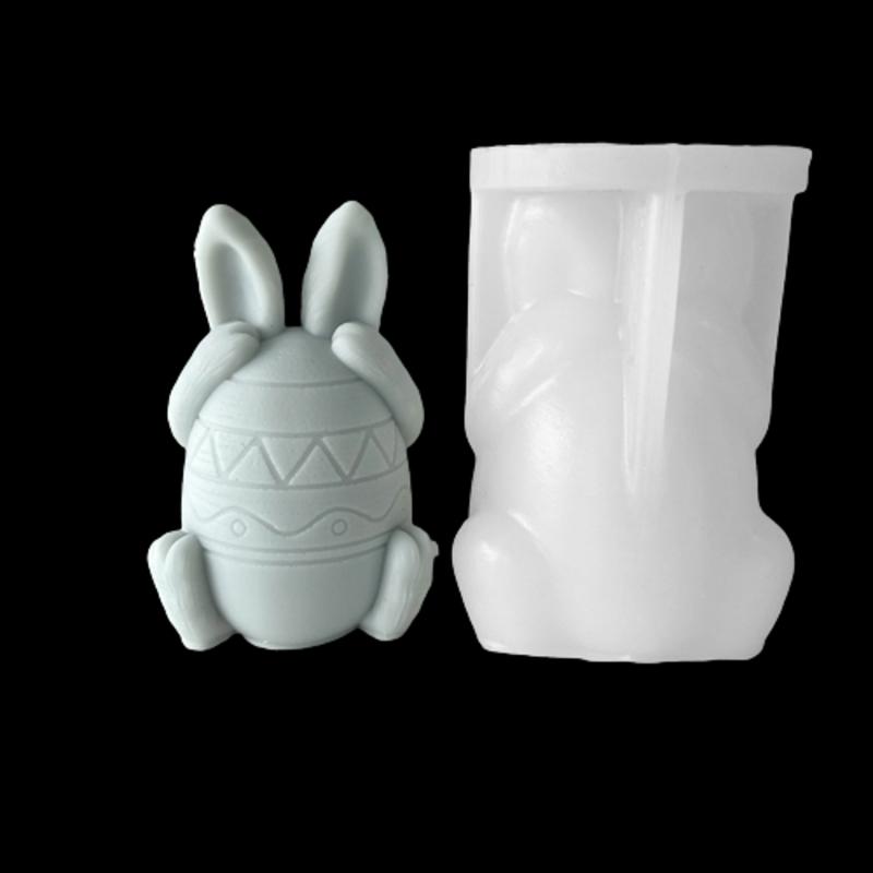 Face-less Rabbit Candle Mold Diy Cover Your Eyes Mouth and Ears Rabbit Aromatherapy Candle Gypsum Incense Stone Mold