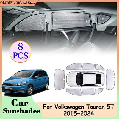 Pare-soleil de voiture pour Volkswagen VW Touran 5T MK2 2015~2025 Couverture Complète Pare-soleil de Fenêtre Housse Pare-brise Avant Arrière Accessoire