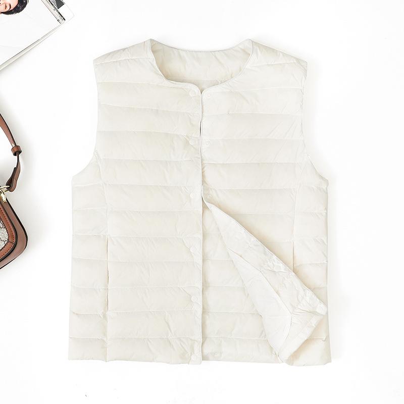 Dámská lehká péřová bunda 2025 slim fit s krátkým kulatým výstřihem - Hřejivá 90% kachní peří